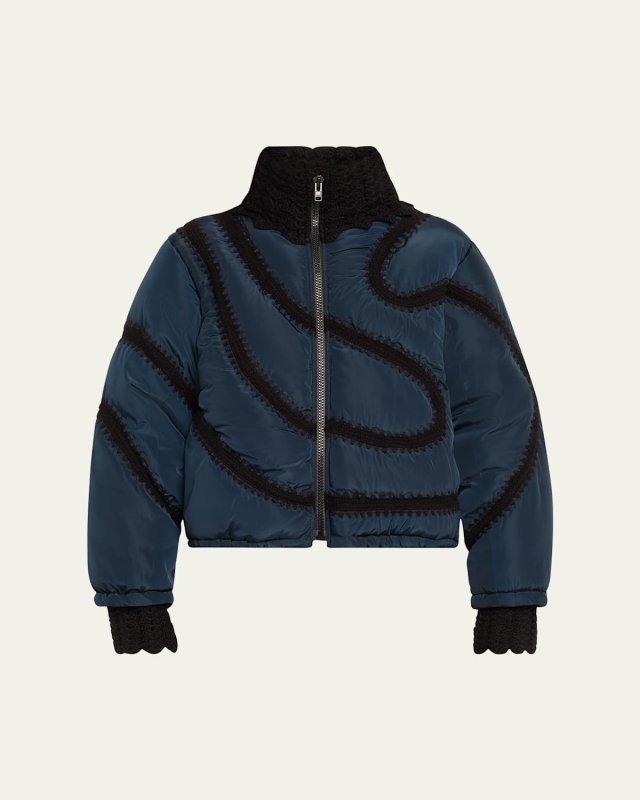 Averie Windbreaker Crochet Puffer Jacket